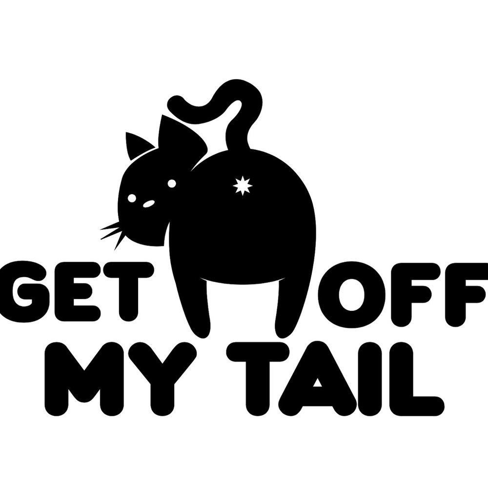 Get Off My Tail Funny Cat Vinyl Car Decal‎ 4in | Cat Lover Sticker